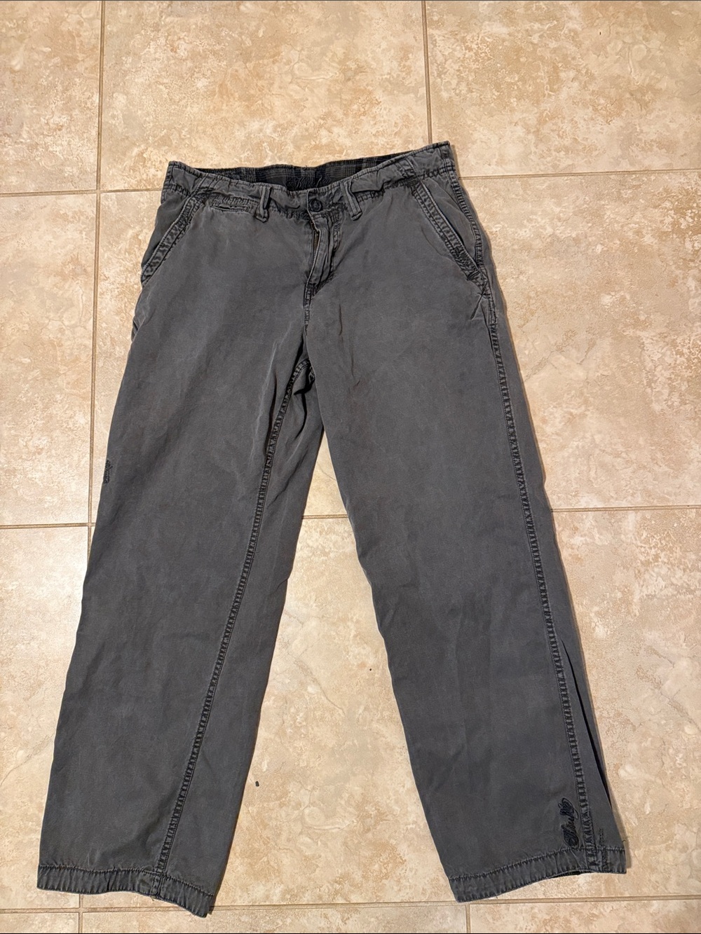 NOT JNCO Men's Dark Gray Relaxed Fit Embroidered pants